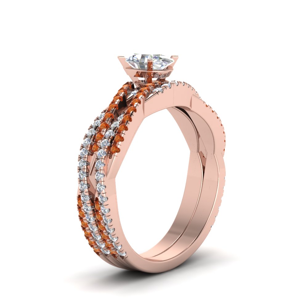 oval-shaped-simple-diamond-twisted-vine-bridal-ring-sets-with-orange-sapphire-in-14K-rose-gold-FD8233OVGSAOR-NL-RG