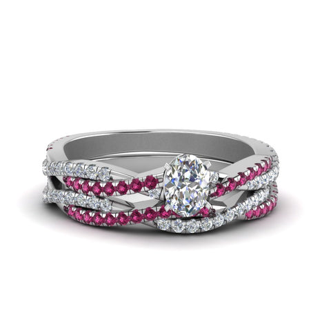 oval-shaped-simple-diamond-twisted-vine-bridal-ring-sets-with-pink-sapphire-in-950-Platinum-FD8233OVGSADRPI-NL-WG