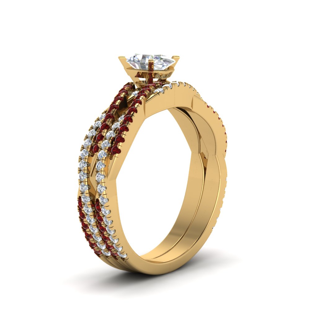 oval-shaped-simple-diamond-twisted-vine-bridal-ring-sets-with-ruby-in-14K-yellow-gold-FD8233OVGRUDR-NL-YG