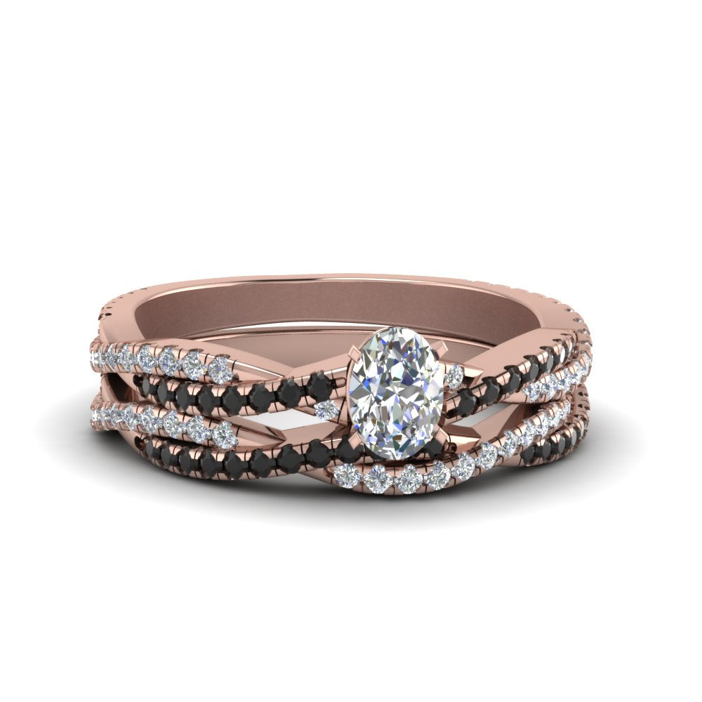 oval-shaped-simple-twisted-vine-bridal-ring-sets-with-black-diamond-in-14K-rose-gold-FD8233OVGBLACK-NL-RG