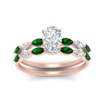 Load image into Gallery viewer, oval-shaped-single-prong-marquise-emerald-engagement-ring-and-band-in-FD9939OVGEMGR-NL-RG
