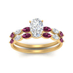 Load image into Gallery viewer, oval-shaped-single-prong-marquise-pink-sapphire-engagement-ring-and-band-in-FD9939OVGSADRPI-NL-YG
