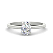 Floral Head Oval Solitaire Ring