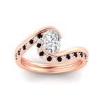 Load image into Gallery viewer, oval-shaped-swirl-black-diamond-wedding-band-set-in-rose-gold-fdens7806ovvtgblackangle5-nl-rg.jpg?v=1759991270
