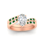 Load image into Gallery viewer, oval-shaped-swirl-channel-diamond-bridal-set-with-emerald-in-rose-gold-FDENS4028OVGEMGR-NL-RG.jpg
