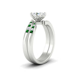Load image into Gallery viewer, oval-shaped-swirl-channel-diamond-bridal-set-with-emerald-in-white-gold-FDENS4028OVGEMGR-NL-WG.jpg

