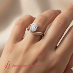 Load image into Gallery viewer, oval-shaped-swirl-diamond-wedding-band-set-in-rose-gold-fdens7806-model.png?v=1759991325
