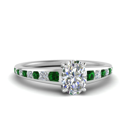 oval-shaped-swirl-engraved-channel-accent-diamond-engagement-ring-with-emerald-in-FD122866OVRGEMGR-NL-WG