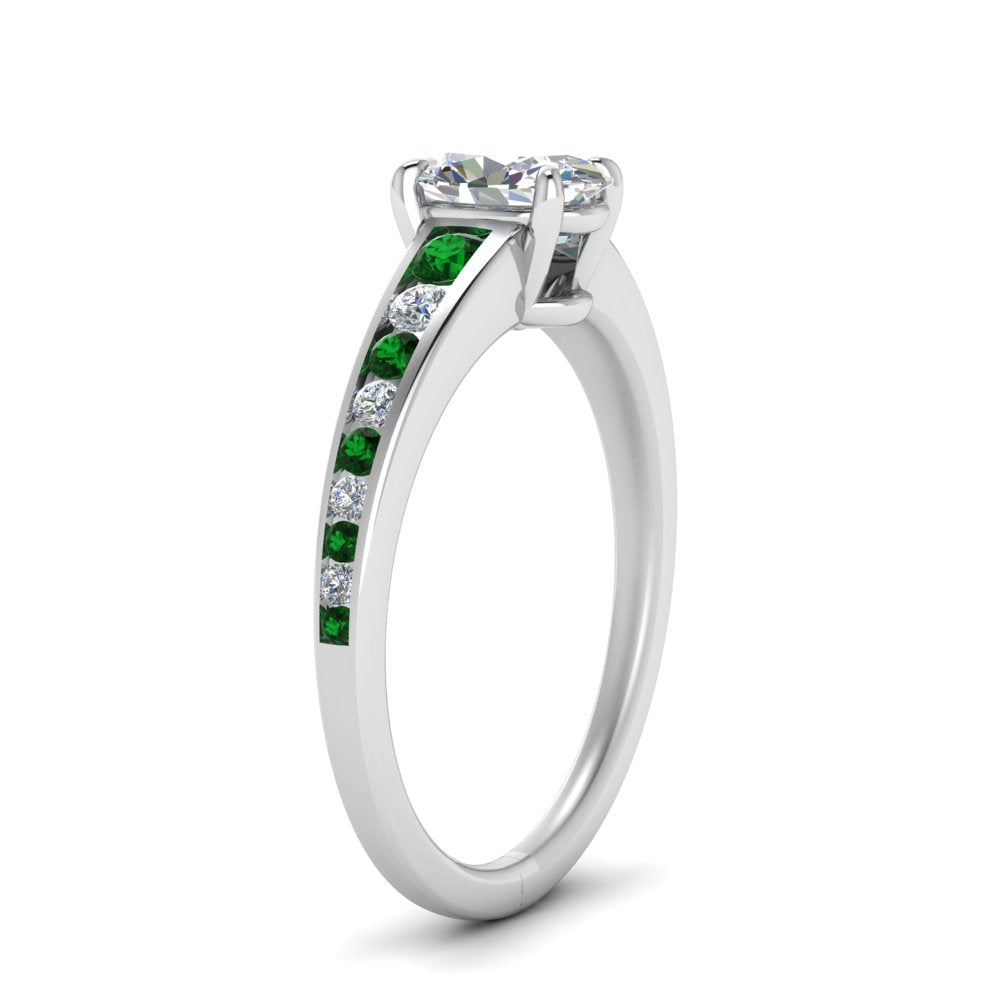 oval-shaped-swirl-engraved-channel-accent-diamond-engagement-ring-with-emerald-in-FD122866OVRGEMGR-NL-WG