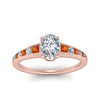 Load image into Gallery viewer, oval-shaped-swirl-engraved-channel-accent-diamond-engagement-ring-with-orange-sapphire-in-FD122866OVRGSAOR-NL-RG