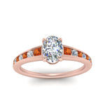 Load image into Gallery viewer, oval-shaped-swirl-engraved-channel-accent-diamond-engagement-ring-with-orange-sapphire-in-FD122866OVRGSAOR-NL-RG