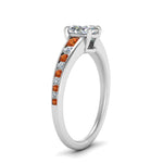 Load image into Gallery viewer, oval-shaped-swirl-engraved-channel-accent-diamond-engagement-ring-with-orange-sapphire-in-FD122866OVRGSAOR-NL-WG