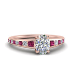 Load image into Gallery viewer, oval-shaped-swirl-engraved-channel-accent-diamond-engagement-ring-with-pink-sapphire-in-FD122866OVRGSADRPI-NL-RG