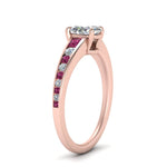 Load image into Gallery viewer, oval-shaped-swirl-engraved-channel-accent-diamond-engagement-ring-with-pink-sapphire-in-FD122866OVRGSADRPI-NL-RG