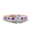 Load image into Gallery viewer, oval-shaped-swirl-engraved-channel-accent-diamond-engagement-ring-with-purple-topaz-in-FD122866OVRGVITO-NL-RG