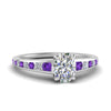 Load image into Gallery viewer, oval-shaped-swirl-engraved-channel-accent-diamond-engagement-ring-with-purple-topaz-in-FD122866OVRGVITO-NL-WG