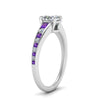 Load image into Gallery viewer, oval-shaped-swirl-engraved-channel-accent-diamond-engagement-ring-with-purple-topaz-in-FD122866OVRGVITO-NL-WG