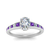 Load image into Gallery viewer, oval-shaped-swirl-engraved-channel-accent-diamond-engagement-ring-with-purple-topaz-in-FD122866OVRGVITO-NL-WG