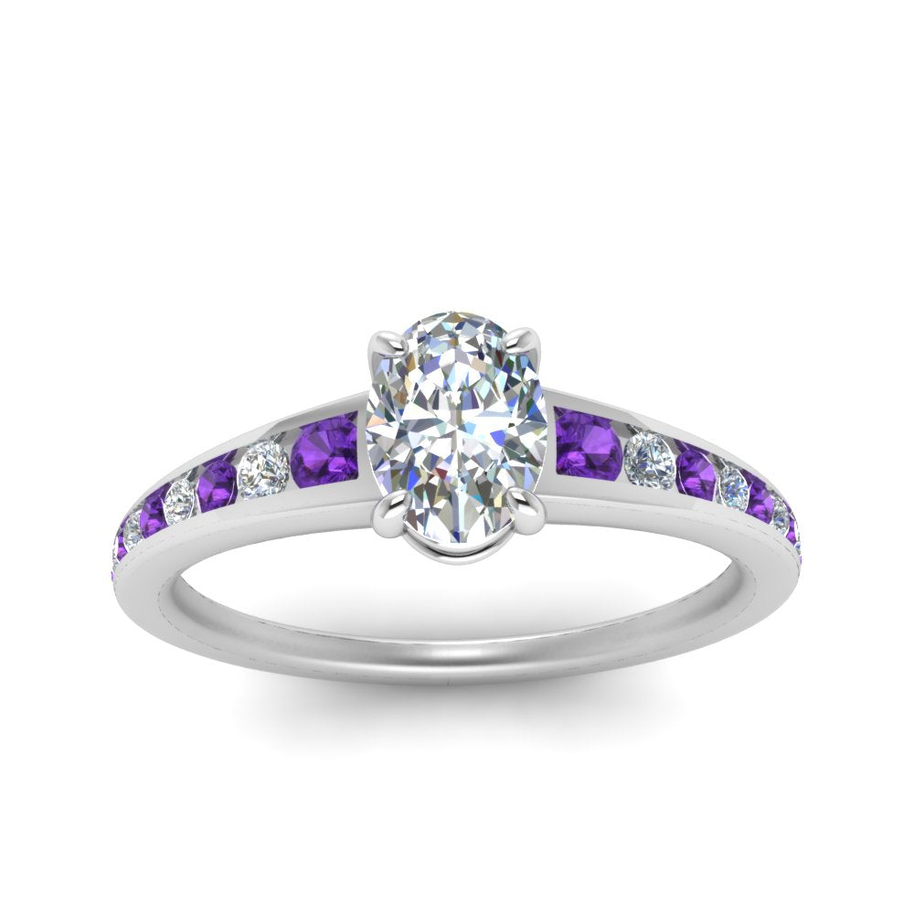 oval-shaped-swirl-engraved-channel-accent-diamond-engagement-ring-with-purple-topaz-in-FD122866OVRGVITO-NL-WG