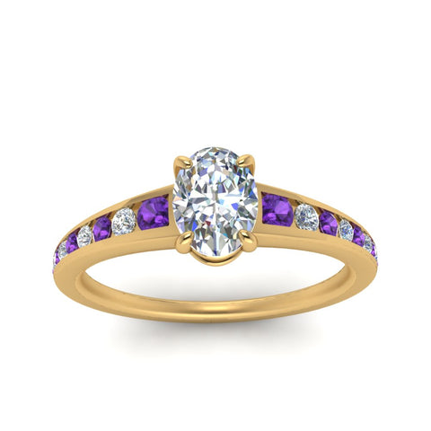 oval-shaped-swirl-engraved-channel-accent-diamond-engagement-ring-with-purple-topaz-in-FD122866OVRGVITO-NL-YG