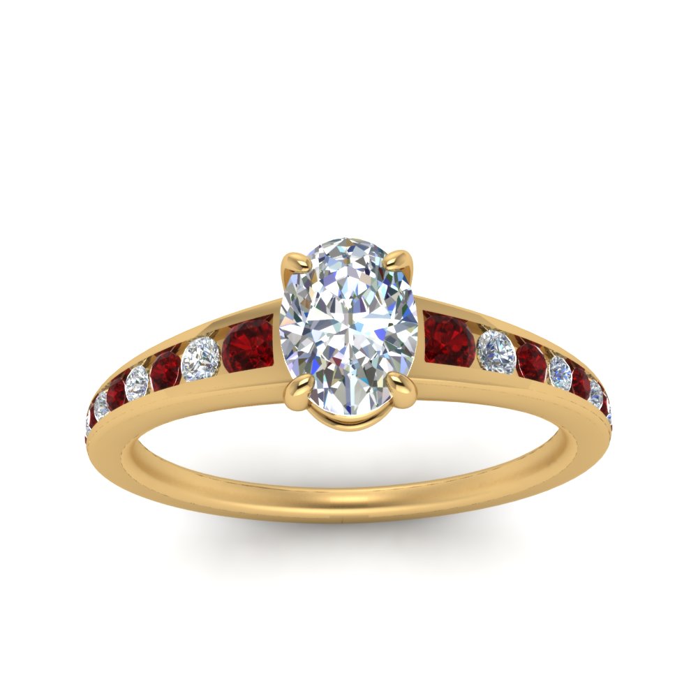 oval-shaped-swirl-engraved-channel-accent-diamond-engagement-ring-with-ruby-in-FD122866OVRGRUDR-NL-YG