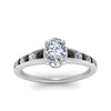 Load image into Gallery viewer, oval-shaped-swirl-engraved-channel-accent-engagement-ring-with-black-diamond-in-FD122866OVRGBLACK-NL-WG