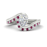 Load image into Gallery viewer, oval-shaped-swirl-pink-sapphire-wedding-band-set-in-white-gold-fdens7806ovvtgsadrpi-nl-wg.jpg?v=1759991270
