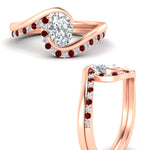 Load image into Gallery viewer, oval-shaped-swirl-ruby-wedding-band-set-in-rose-gold-fdens7806ovvtgrudrangle3-nl-rg.jpg?v=1759991270
