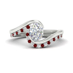 Load image into Gallery viewer, oval-shaped-swirl-ruby-wedding-band-set-in-white-gold-fdens7806ovvtgrudr-nl-wg.jpg?v=1759991270
