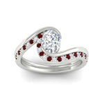 Load image into Gallery viewer, oval-shaped-swirl-ruby-wedding-band-set-in-white-gold-fdens7806ovvtgrudrangle5-nl-wg.jpg?v=1759991270
