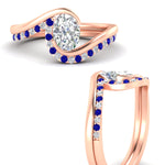 Load image into Gallery viewer, oval-shaped-swirl-sapphire-wedding-band-set-in-rose-gold-fdens7806ovvtgsablangle3-nl-rg.jpg?v=1759991270
