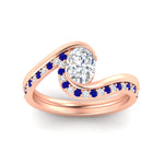 Load image into Gallery viewer, oval-shaped-swirl-sapphire-wedding-band-set-in-rose-gold-fdens7806ovvtgsablangle5-nl-rg.jpg?v=1759991270
