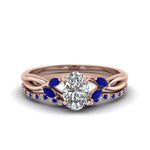 Load image into Gallery viewer, oval-shaped-twisted-diamond-bridal-set-with-blue-sapphire-in-14K-rose-gold-FD8300OVGSABL-NL-RG.jpg
