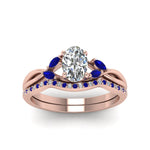 Load image into Gallery viewer, oval-shaped-twisted-diamond-bridal-set-with-blue-sapphire-in-14K-rose-gold-FD8300OVGSABL-NL-RG.jpg
