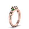 Load image into Gallery viewer, oval-shaped-twisted-diamond-bridal-set-with-emerald-in-14K-rose-gold-FD8300OVGEMGR-NL-RG.jpg