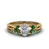 Load image into Gallery viewer, oval-shaped-twisted-diamond-bridal-set-with-emerald-in-14K-yellow-gold-FD8300OVGEMGR-NL-YG.jpg