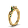 Load image into Gallery viewer, oval-shaped-twisted-diamond-bridal-set-with-emerald-in-14K-yellow-gold-FD8300OVGEMGR-NL-YG.jpg