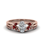 Load image into Gallery viewer, oval-shaped-twisted-diamond-bridal-set-with-ruby-in-14K-rose-gold-FD8300OVGRUDR-NL-RG.jpg

