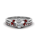 Load image into Gallery viewer, oval-shaped-twisted-diamond-bridal-set-with-ruby-in-14K-white-gold-FD8300OVGRUDR-NL-WG.jpg
