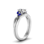 Load image into Gallery viewer, oval-shaped-twisted-diamond-ring-with-matching-curved-band-with-blue-sapphire-in-14K-white-gold-FD8300OVGSABL-NL-WG.jpg
