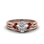 Load image into Gallery viewer, oval-shaped-twisted-diamond-ring-with-matching-curved-band-with-ruby-in-14K-rose-gold-FD8300OVGRUDR-NL-RG.jpg
