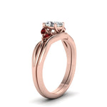 Load image into Gallery viewer, oval-shaped-twisted-diamond-ring-with-matching-curved-band-with-ruby-in-14K-rose-gold-FD8300OVGRUDR-NL-RG.jpg
