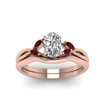 Load image into Gallery viewer, oval-shaped-twisted-diamond-ring-with-matching-curved-band-with-ruby-in-14K-rose-gold-FD8300OVGRUDR-NL-RG.jpg
