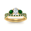 Load image into Gallery viewer, oval-shaped-twisted-floral-prong-emerald-wedding-set-in-yellow-gold-FD10257OVGEMGR-ANGLE5-NL-YG?v=1756360021