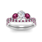 Load image into Gallery viewer, oval-shaped-twisted-floral-prong-pink-sapphire-wedding-set-in-white-gold-FD10257OVGSADRPI-ANGLE5-NL-WG_1c22e4a8-3160-46c2-b678-fffde262efd9?v=1756360148
