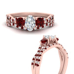 Load image into Gallery viewer, oval-shaped-twisted-floral-prong-ruby-wedding-set-in-rose-gold-FD10257OVGRUDR-ANGLE3-NL-RG_fa074b7b-6fc2-4a4f-8b8f-24ceb94ba8eb?v=1756360148
