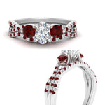 Load image into Gallery viewer, oval-shaped-twisted-floral-prong-ruby-wedding-set-in-white-gold-FD10257OVGRUDR-ANGLE3-NL-WG_66da997e-829e-492f-8ad3-9f29e3418356?v=1756360148

