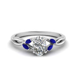 Load image into Gallery viewer, oval-shaped-twisted-petal-diamond-engagement-ring-with-blue-sapphire-in-14K-white-gold-FD8300OVRGSABL-NL-WG.jpg
