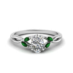 Load image into Gallery viewer, oval-shaped-twisted-petal-diamond-engagement-ring-with-emerald-in-14K-white-gold-FD8300OVRGEMGR-NL-WG.jpg
