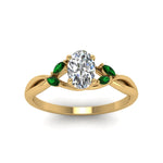 Load image into Gallery viewer, oval-shaped-twisted-petal-diamond-engagement-ring-with-emerald-in-14K-yellow-gold-FD8300OVRGEMGR-NL-YG.jpg
